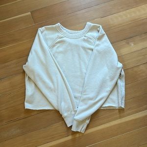 Crop distressed sweater